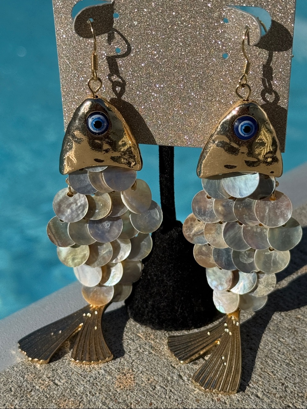 New Natasha Accessories
Scaly Fish Statement Drop Earrings - Picture 9 of 9